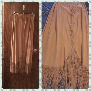 Vintage southwestern style fringe leather skirt